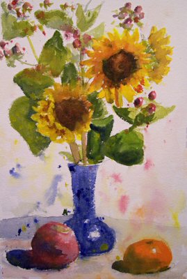081029-sunflowers-with-spatters-and-drips-7x11-400