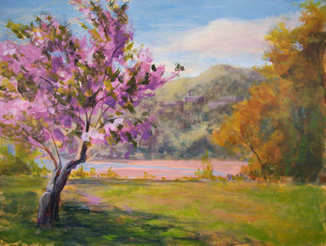 100430-Cherry-Blossoms-and-West-Point-GO-9x12-450