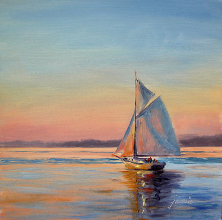 110118-Sailing-at-Sunset-6x6-450
