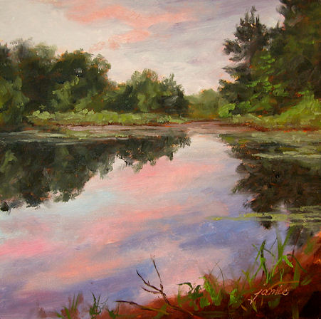110120-Beaver-Pond-at-Sunset-6x6-450