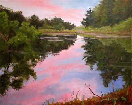 110125-Sunset-at-the-Beaver-Pond-16x20-450