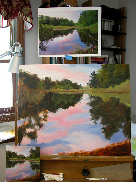 110125-Sunset-at-the-Beaver-Pond-16x20-wip2-600