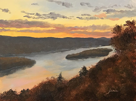 170205 Autumn Sunset Candlewood Lake 6x8 435